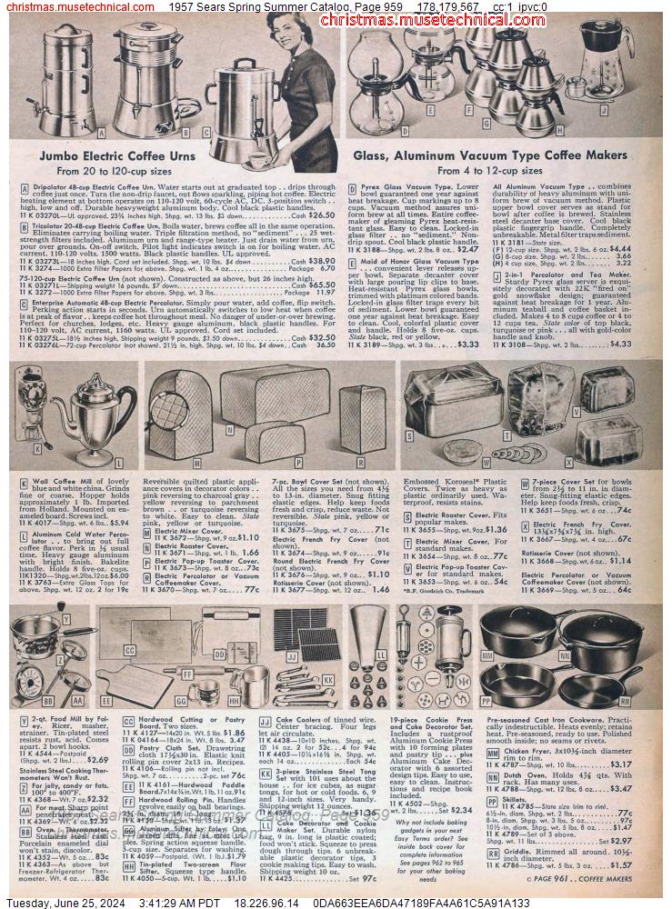 1957 Sears Spring Summer Catalog, Page 959