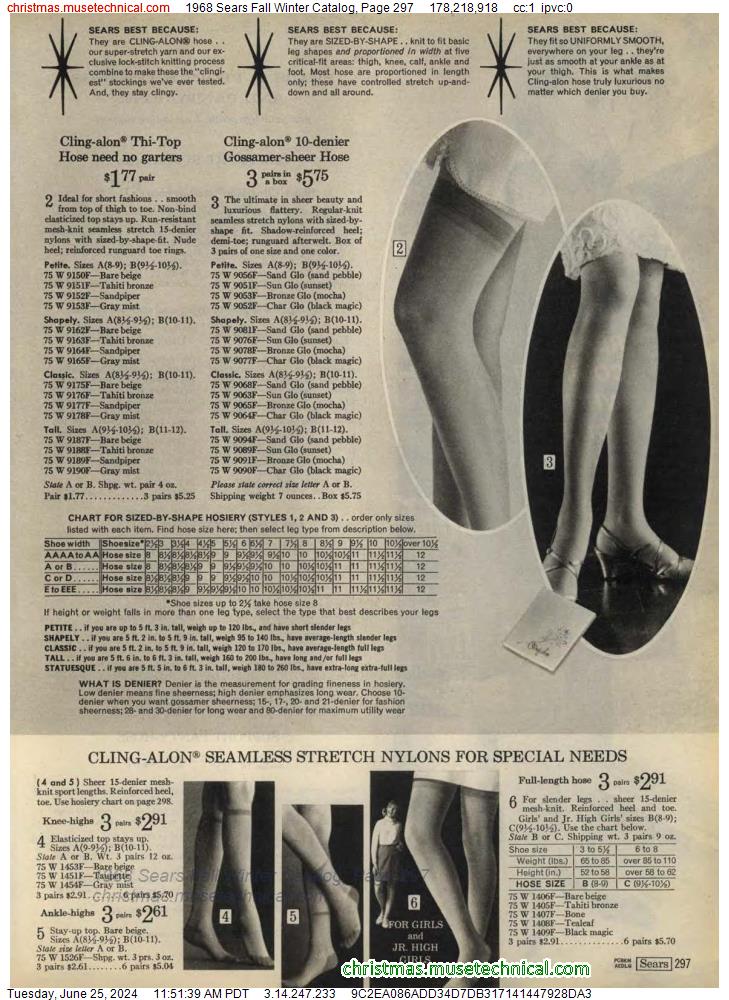 1968 Sears Fall Winter Catalog, Page 297