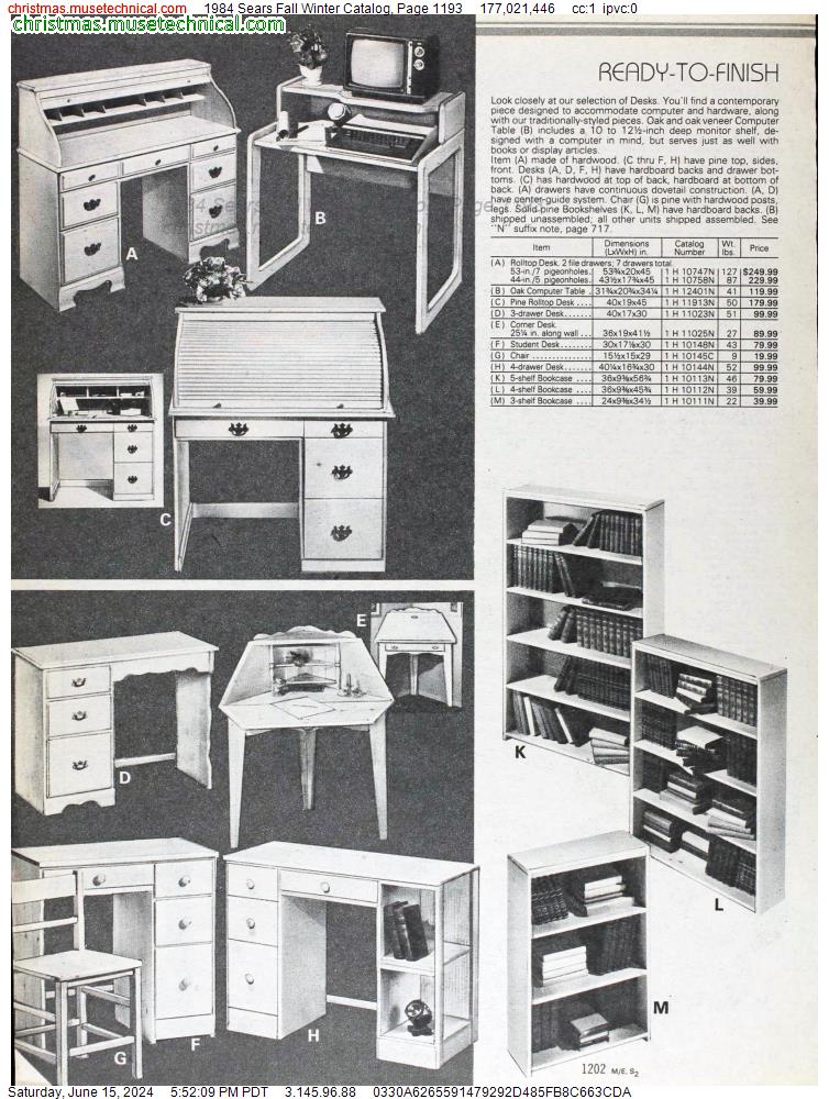 1984 Sears Fall Winter Catalog, Page 1193