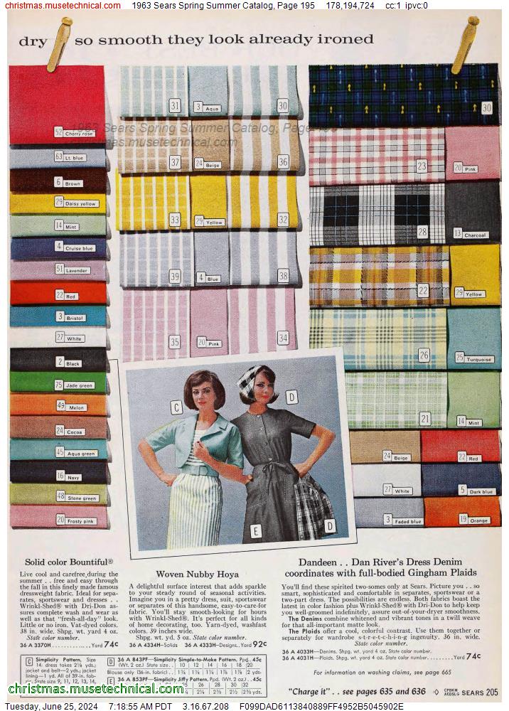 1963 Sears Spring Summer Catalog, Page 195