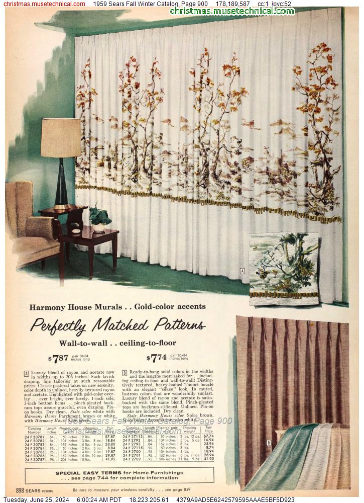 1959 Sears Fall Winter Catalog, Page 900