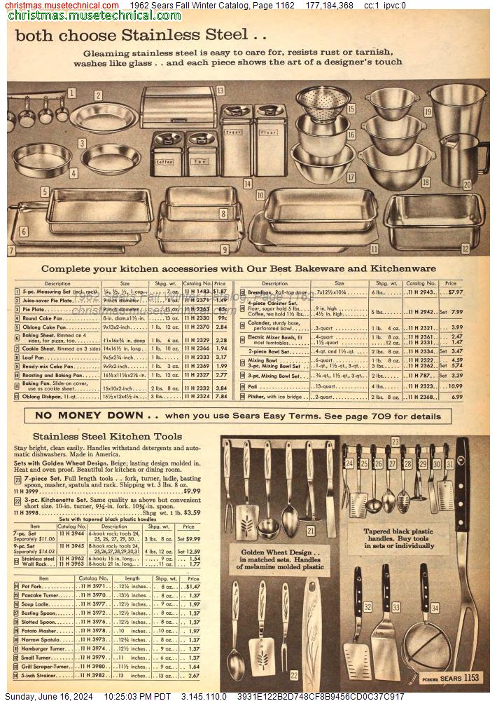 1962 Sears Fall Winter Catalog, Page 1162