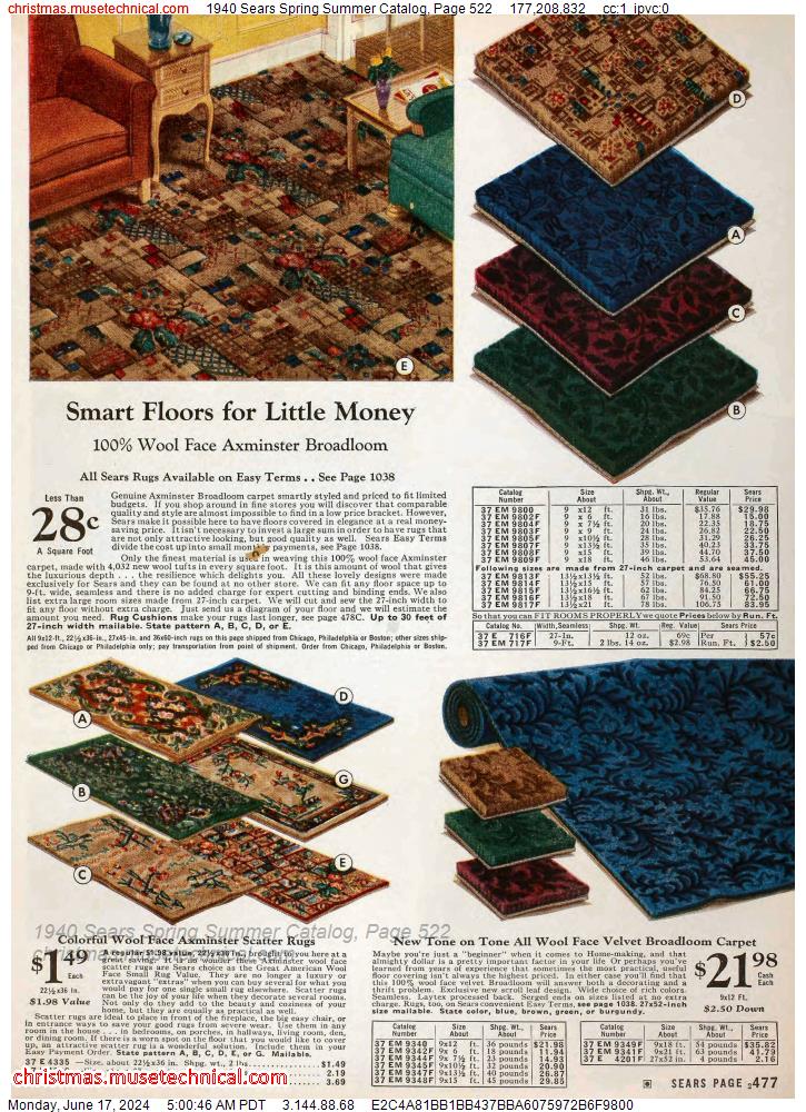 1940 Sears Spring Summer Catalog, Page 522