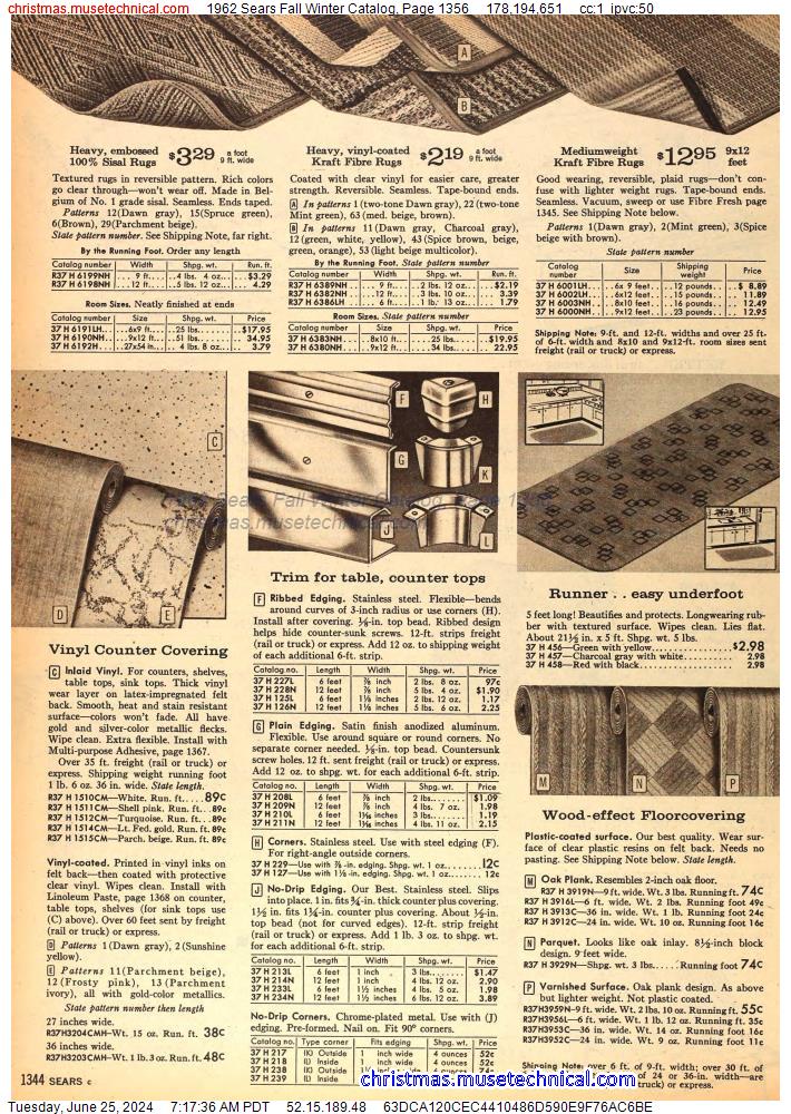 1962 Sears Fall Winter Catalog, Page 1356