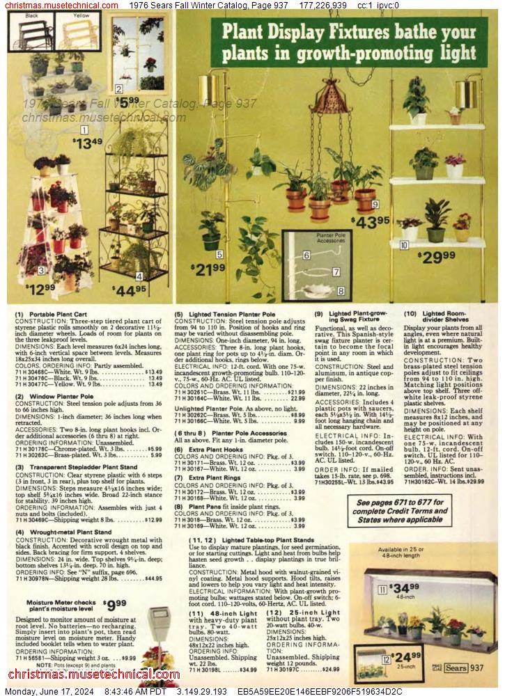 1976 Sears Fall Winter Catalog, Page 937