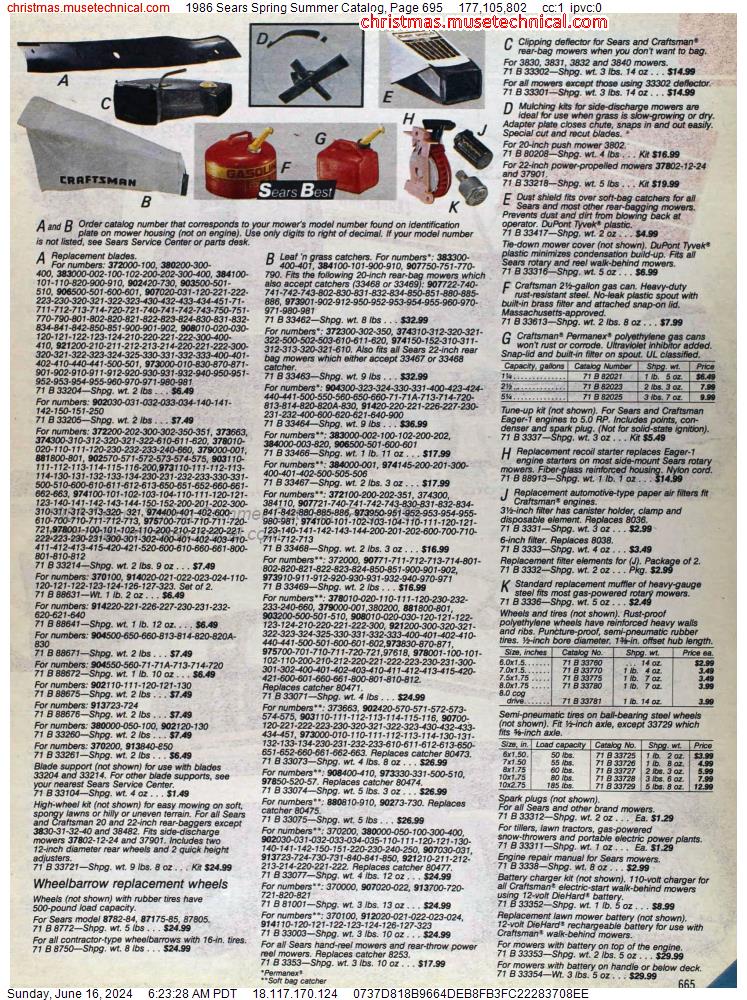 1986 Sears Spring Summer Catalog, Page 695