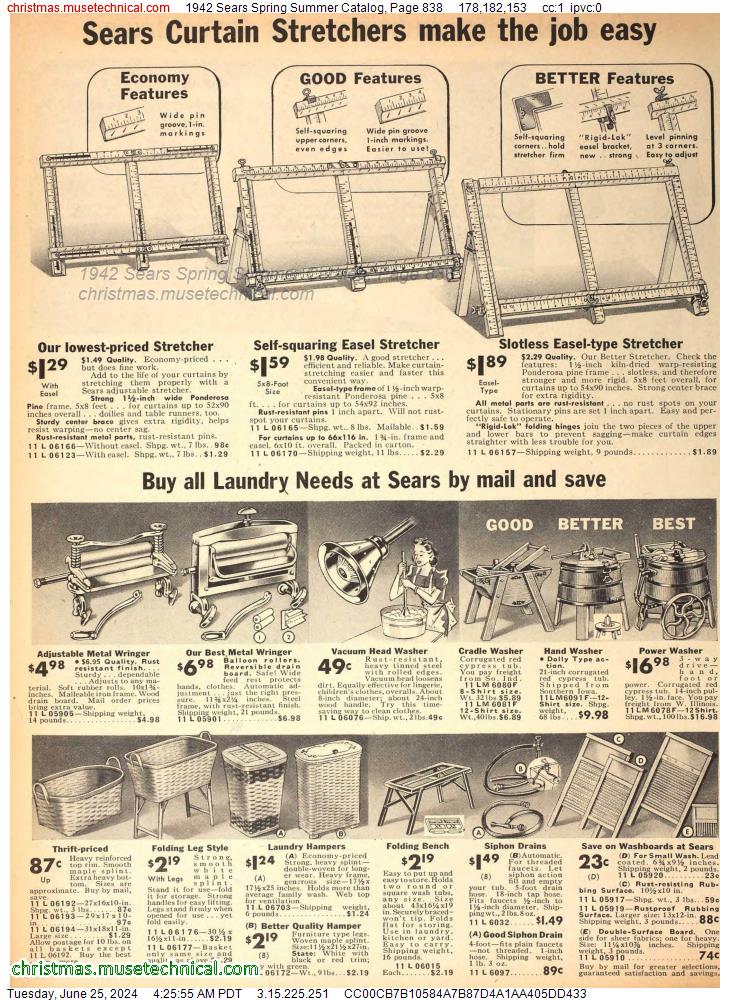 1942 Sears Spring Summer Catalog, Page 838