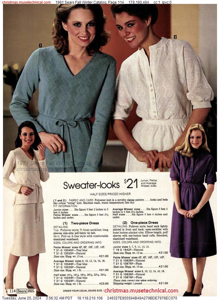 1981 Sears Fall Winter Catalog, Page 114