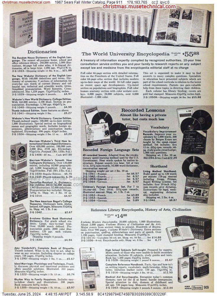 1967 Sears Fall Winter Catalog, Page 911