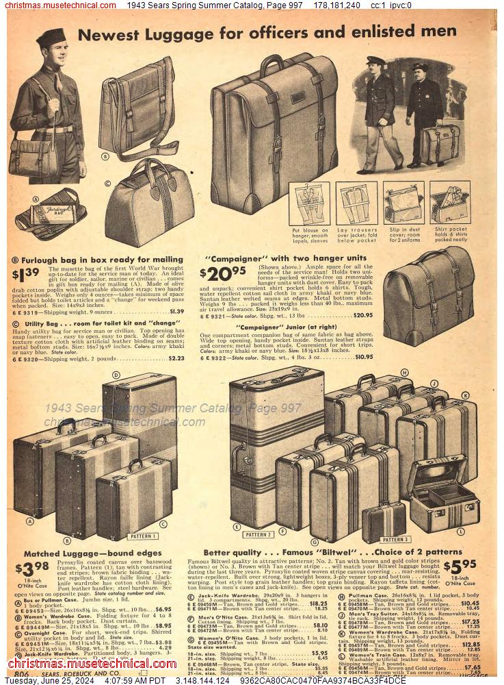1943 Sears Spring Summer Catalog, Page 997