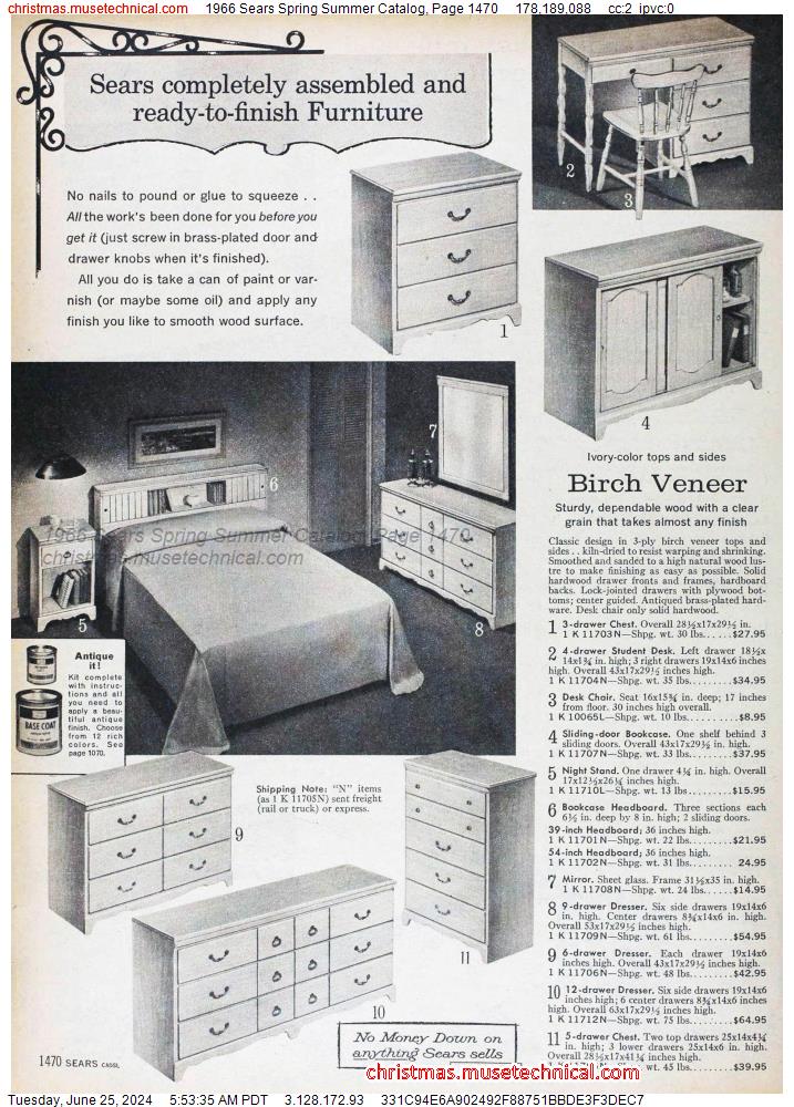 1966 Sears Spring Summer Catalog, Page 1470