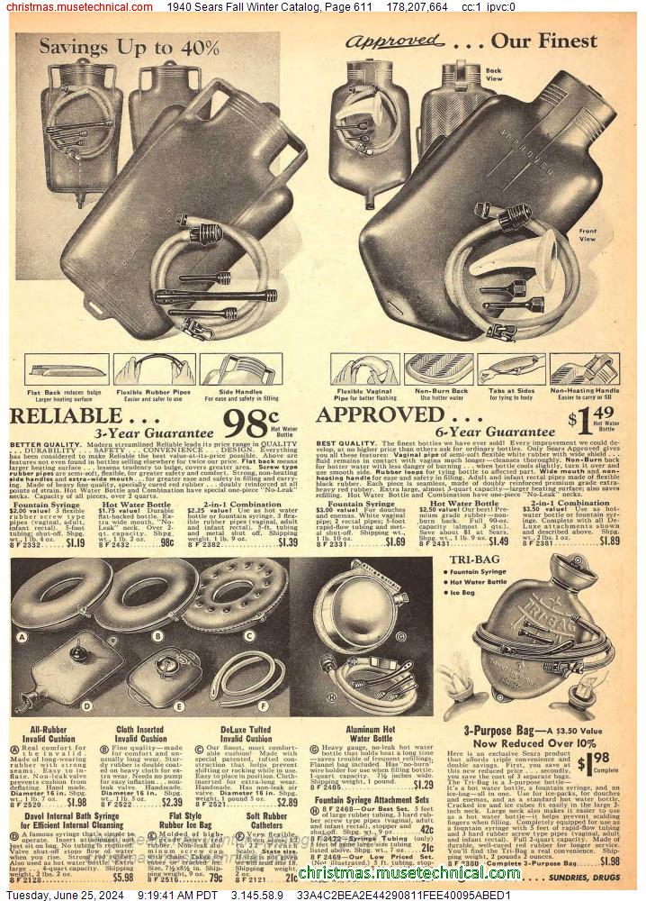 1940 Sears Fall Winter Catalog, Page 611