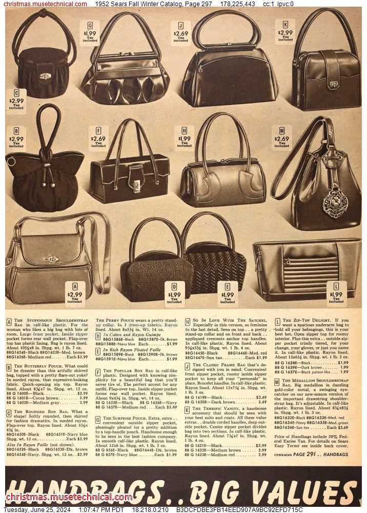 1952 Sears Fall Winter Catalog, Page 297