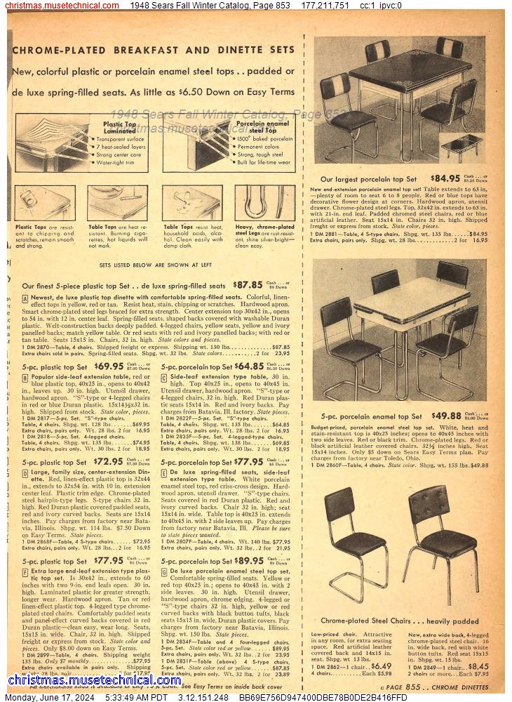 1948 Sears Fall Winter Catalog, Page 853