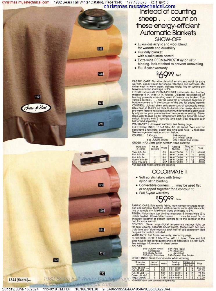 1982 Sears Fall Winter Catalog, Page 1340
