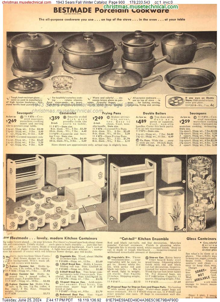 1943 Sears Fall Winter Catalog, Page 900