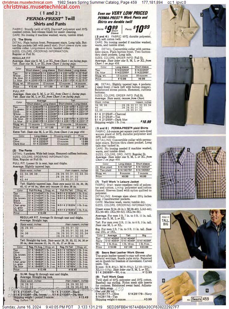 1982 Sears Spring Summer Catalog, Page 459