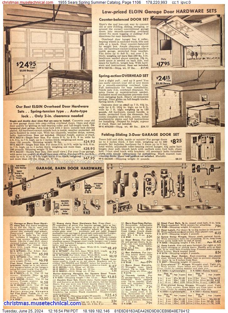 1955 Sears Spring Summer Catalog, Page 1106