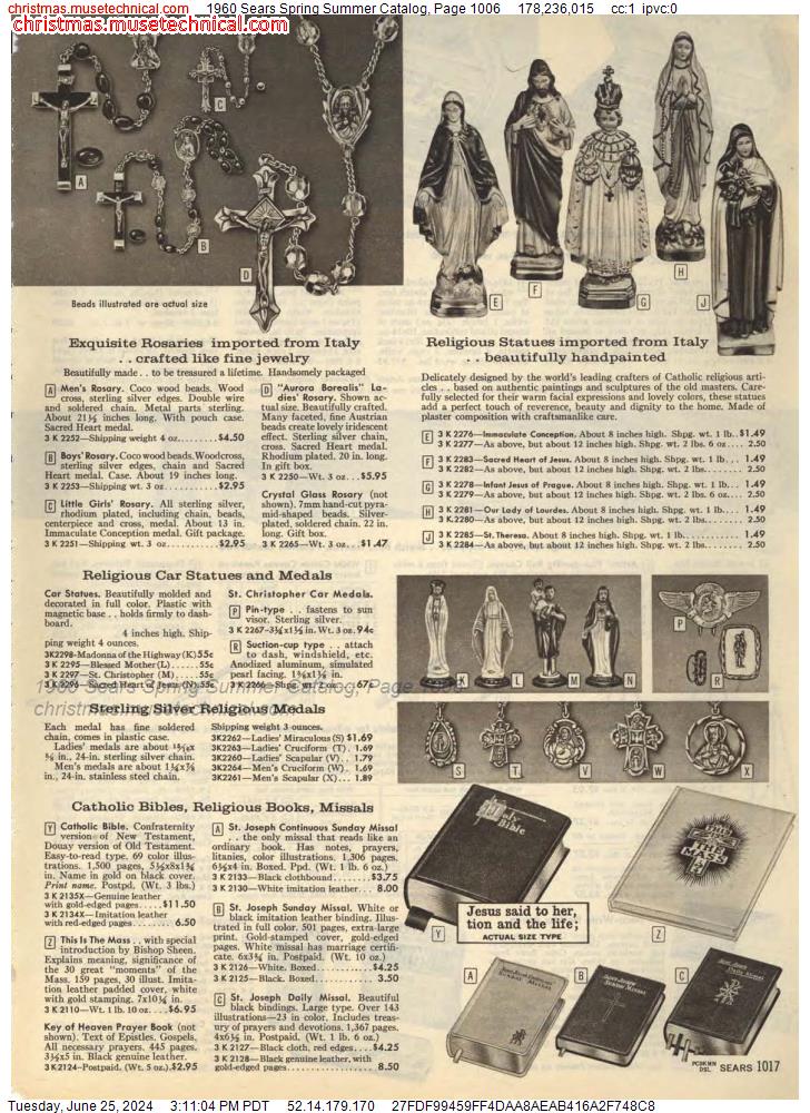 1960 Sears Spring Summer Catalog, Page 1006