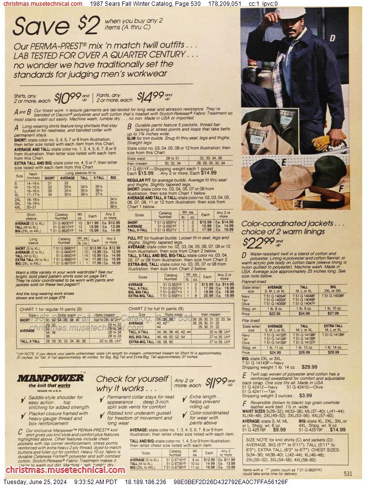 1987 Sears Fall Winter Catalog, Page 530