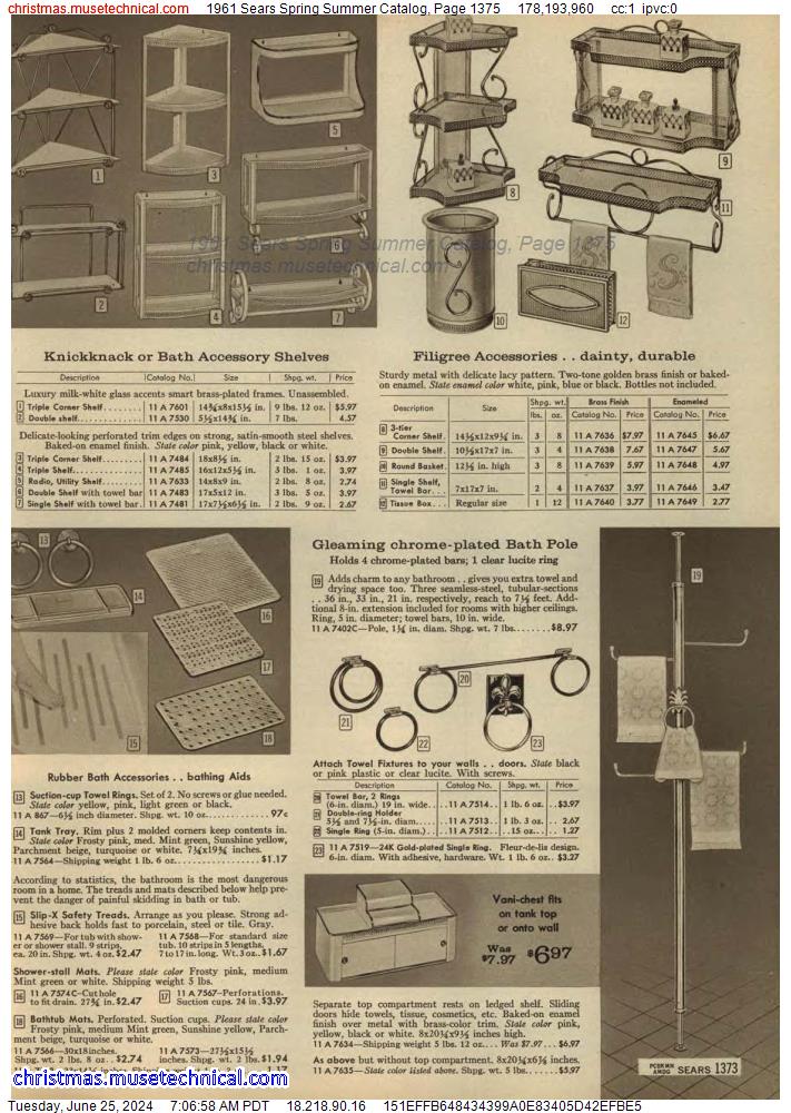 1961 Sears Spring Summer Catalog, Page 1375