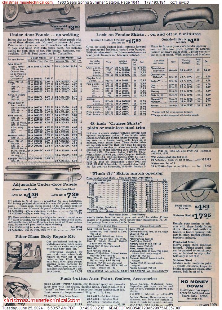 1963 Sears Spring Summer Catalog, Page 1041