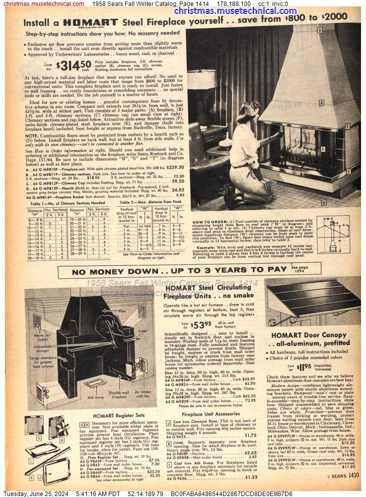 1958 Sears Fall Winter Catalog, Page 1414
