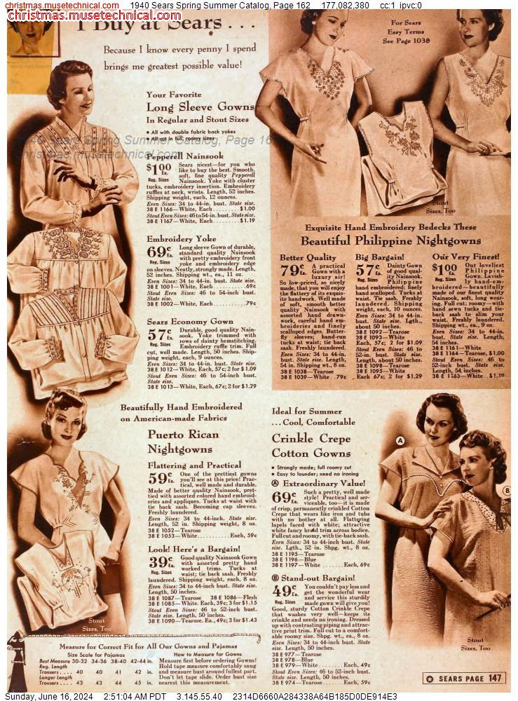 1940 Sears Spring Summer Catalog, Page 162