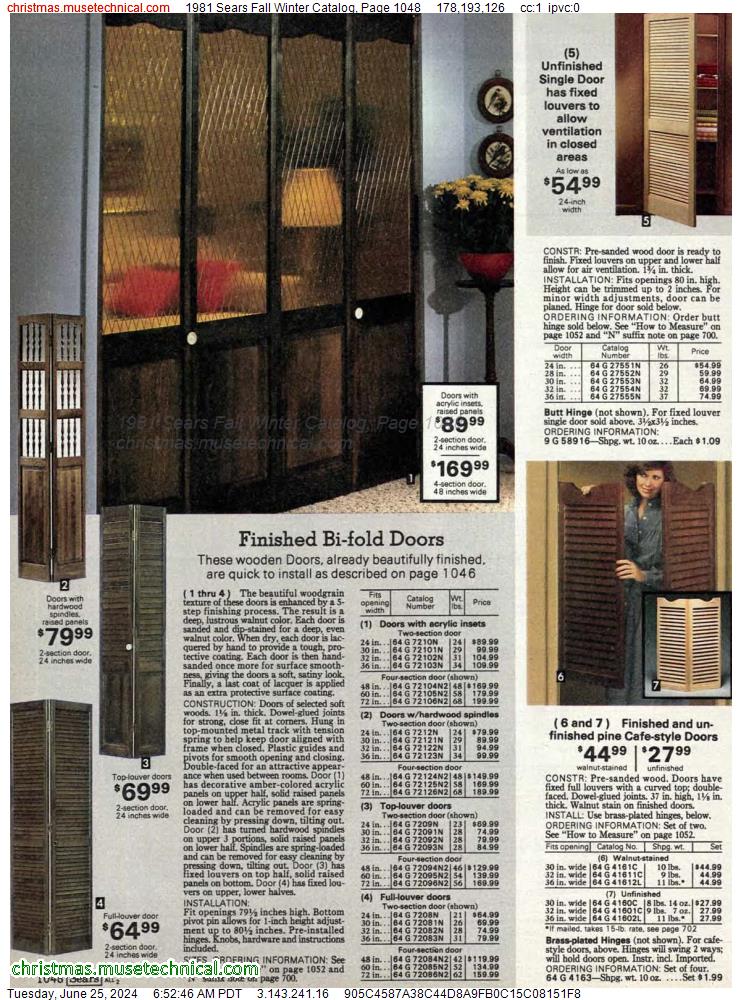 1981 Sears Fall Winter Catalog, Page 1048