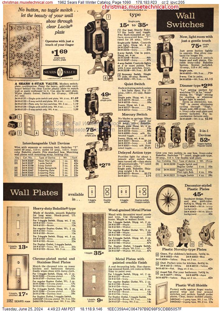 1962 Sears Fall Winter Catalog, Page 1090