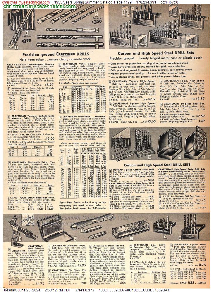 1955 Sears Spring Summer Catalog, Page 1129