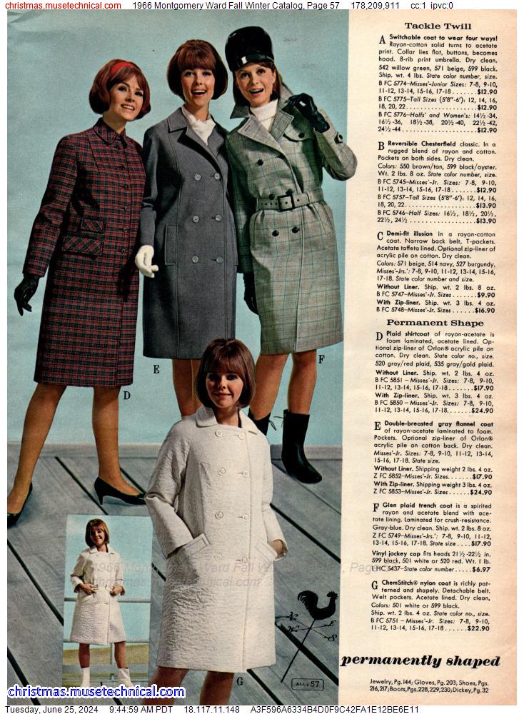 1966 Montgomery Ward Fall Winter Catalog, Page 57