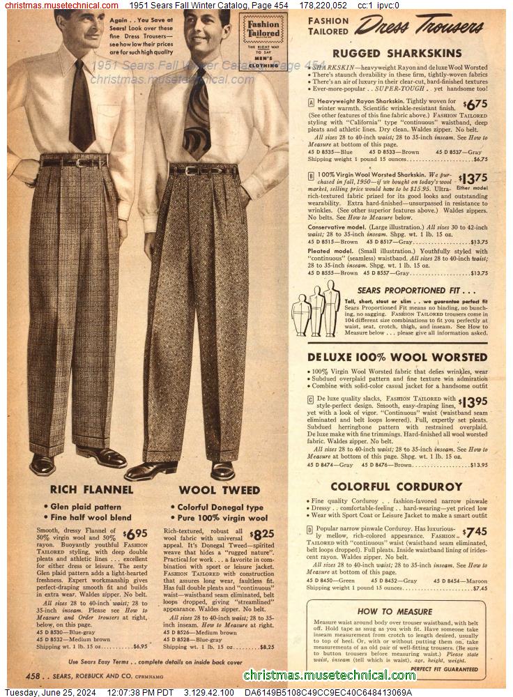 1951 Sears Fall Winter Catalog, Page 454