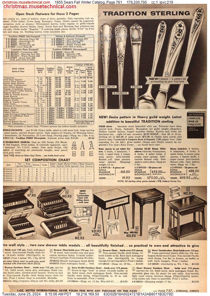 1955 Sears Fall Winter Catalog, Page 761