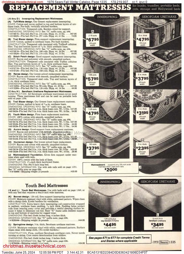 1976 Sears Fall Winter Catalog, Page 1335