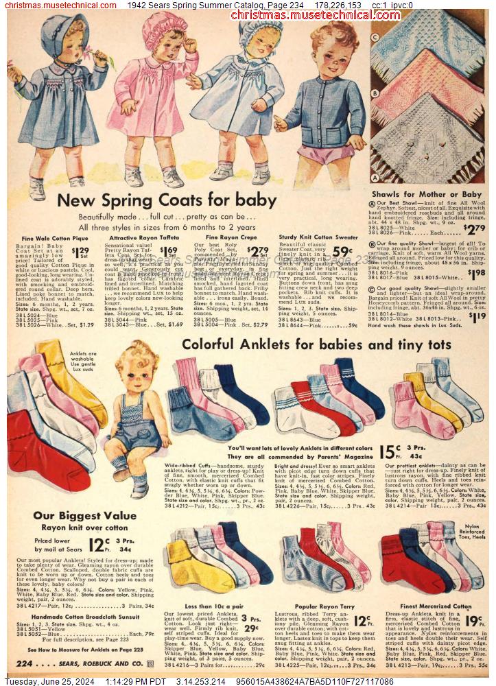 1942 Sears Spring Summer Catalog, Page 234
