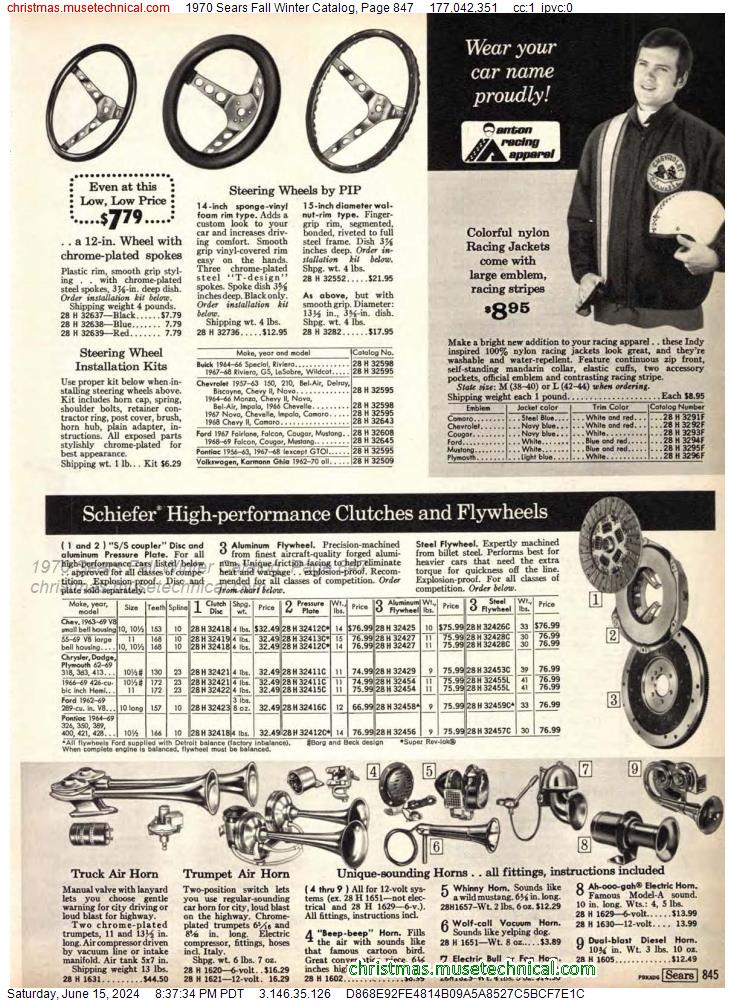 1970 Sears Fall Winter Catalog, Page 847