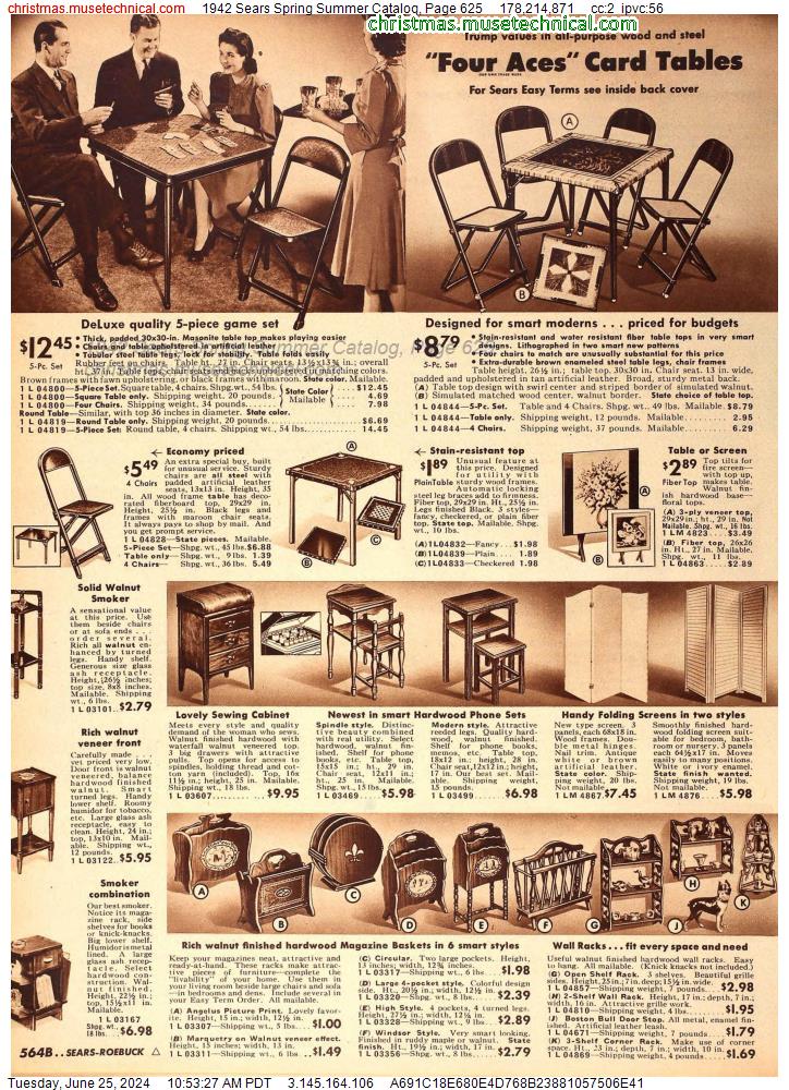 1942 Sears Spring Summer Catalog, Page 625