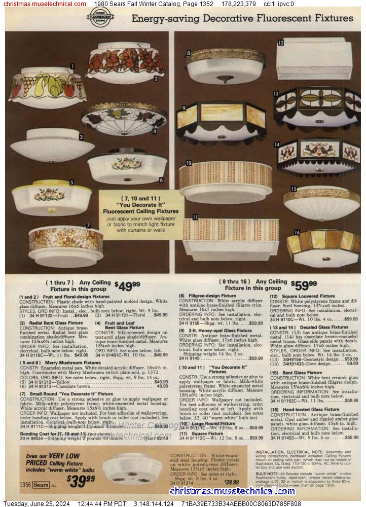 1980 Sears Fall Winter Catalog, Page 1352