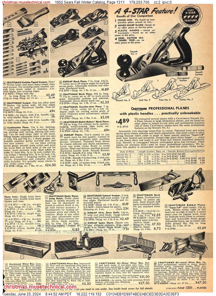 1952 Sears Fall Winter Catalog, Page 1311