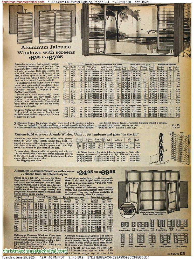 1965 Sears Fall Winter Catalog, Page 1331