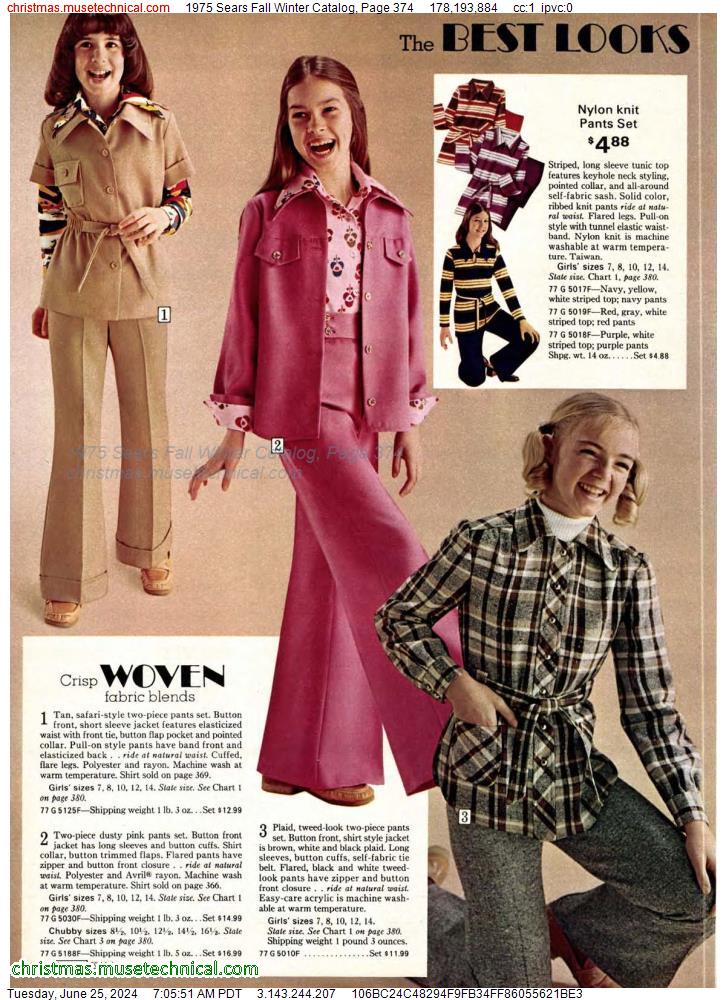 1975 Sears Fall Winter Catalog, Page 374