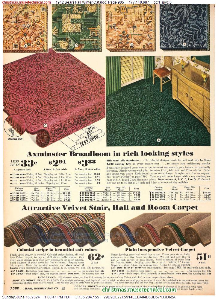 1942 Sears Fall Winter Catalog, Page 905