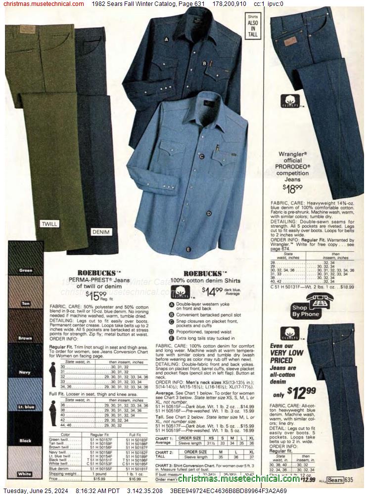 1982 Sears Fall Winter Catalog, Page 631