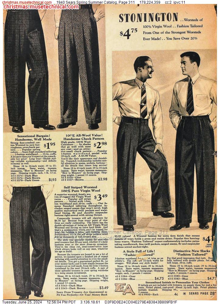 1940 Sears Spring Summer Catalog, Page 311