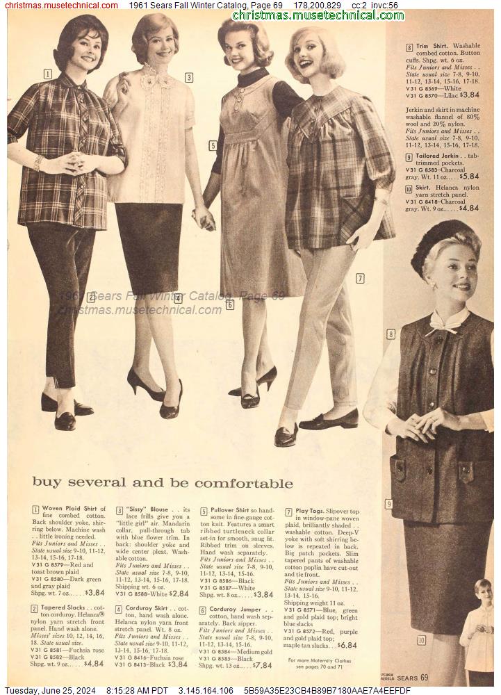 1961 Sears Fall Winter Catalog, Page 69