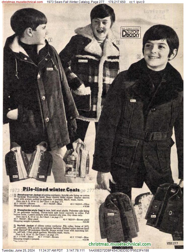1973 Sears Fall Winter Catalog, Page 277