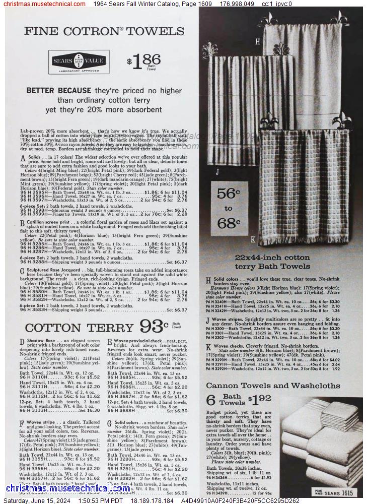 1964 Sears Fall Winter Catalog, Page 1609