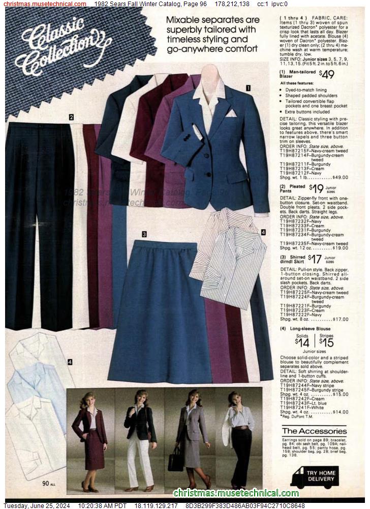1982 Sears Fall Winter Catalog, Page 96