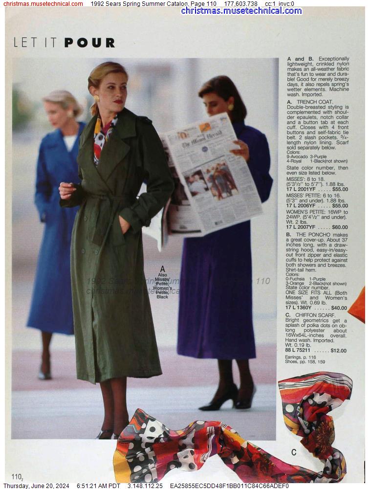 1992 Sears Spring Summer Catalog, Page 110